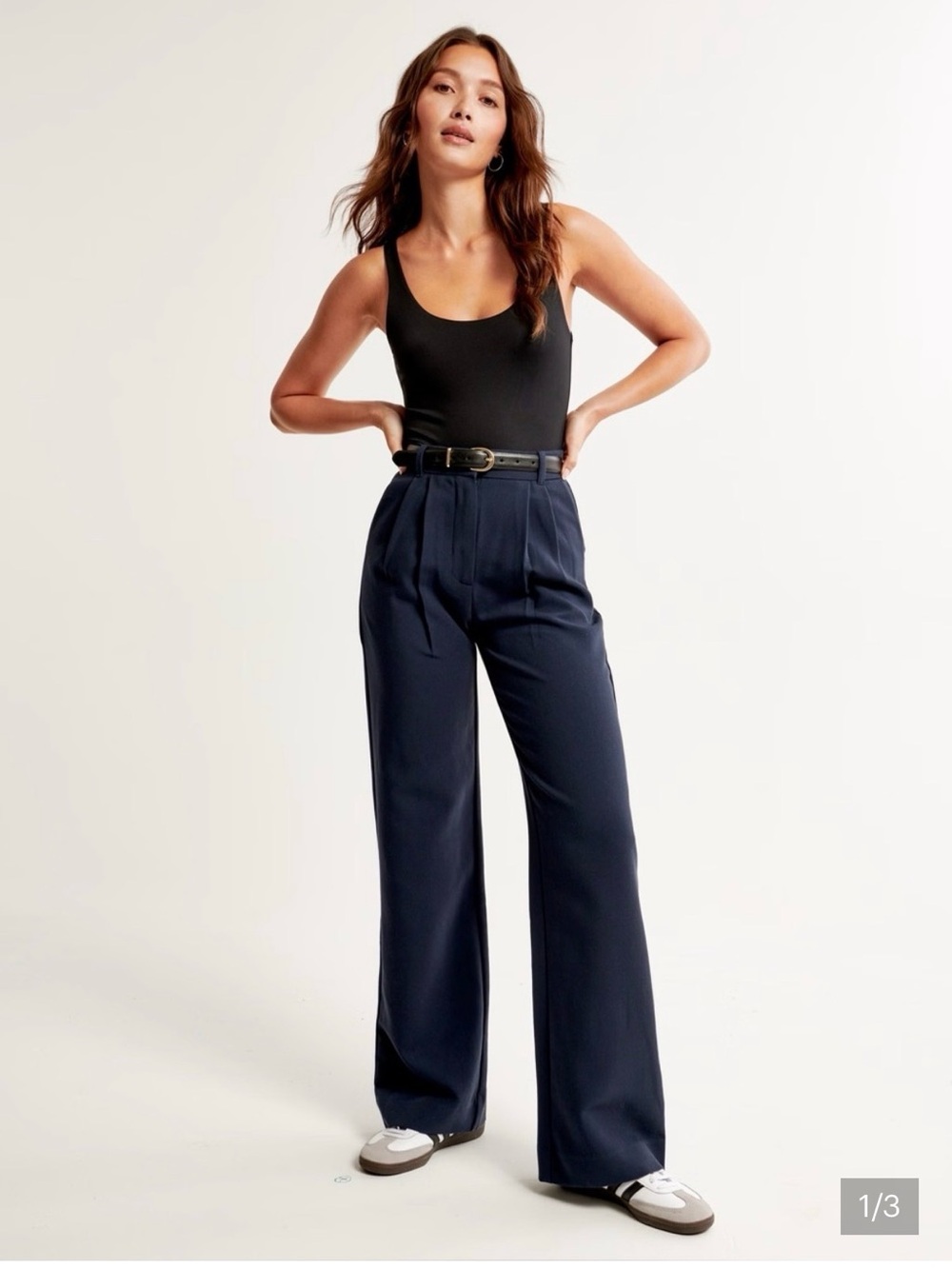 Curve Love High-Rise Navy Wide-Leg Trousers